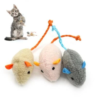 Ratones hierba gatera 3 piezas mascota gato gatito juguete regalo masticar juguetes ratón de peluche - Imagen 1 de 4