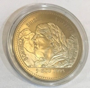 1995 Switzerland Large 5 Ecu- Neutrality WWII -Airplane Boeing B-17 - Picture 1 of 2