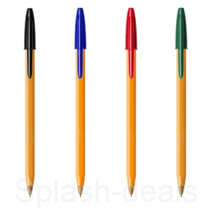 Bic Orange Original Fine Ballpoint Pens - 0.8mm Fine Biro - Black Red Blue Green - Picture 1 of 6