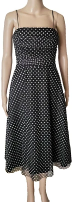 Vestido ELIZA J Correa de Espagueti Malla POLKA DOT Talla 8 Foto 1 de 4