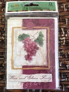 Wine and Cheese Party Invitations 8ct. with envelopes (E) - Picture 1 of 2