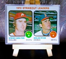 Nolan Ryan & Steve Carlton 1973 Topps #67 '72 Vintage SO Leaders (NM-M) ⭐⭐⭐⭐⭐