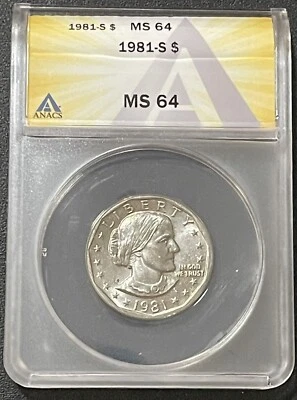 1981-S ANACS MS64 Susan B Anthony SBA Dollar - Image 1 of 2