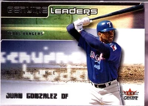2002 Geniune Leaders #GL12 Juan Gonzalez - Foto 1 di 2