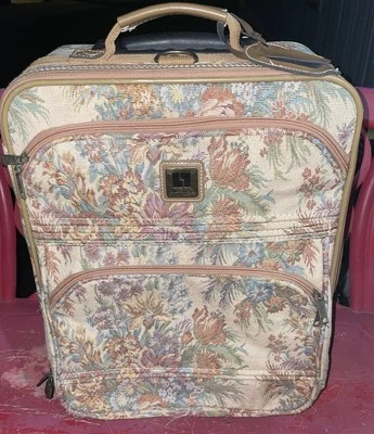 Maleta con ruedas tapiz floral de ocio vintage equipaje de mano bolsa vertical Foto 1 de 4