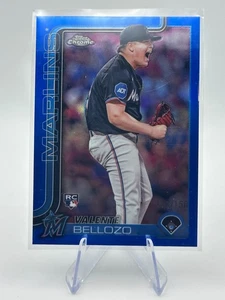 Valente Bellozo 2025 Topps Chrome Blue Refractor RC #122 /150 Marlins Rookie - Bild 1 von 2