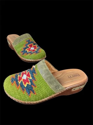 Zapatos Born Bandy Mula Cuero Azteca Bordado Boho Western Y2k Talla 7 Foto 1 de 4