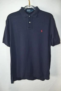 Polo Ralph Lauren Men's Polo SS Shirt Navy Blue L Soft Cotton - Picture 1 of 4