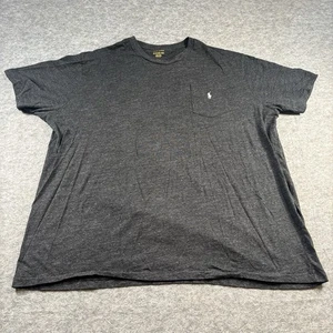 Polo Ralph Lauren Pocket Shirt Mens 4XLT Tall Heather Dark Gray Crew Neck - Picture 1 of 8
