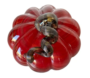 Fall Autumn Harvest Glass Pumpkin Holiday Home Accent Thanksgiving Decoration - Picture 1 of 7