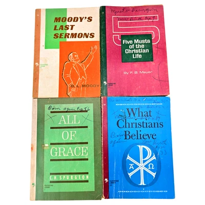 Christian 4 Books D L Moody Charles C Spurgeon Meyer  Theology Softcover Vintage - Image 1 of 4