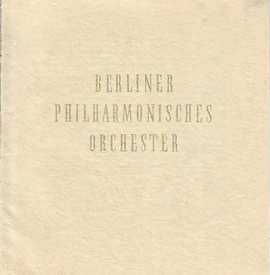 Berlin Sept 1956 Programm Berliner Philharmoniker Karajan / Géza Anda - Bild 1 von 4