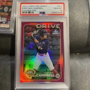 PSA 10 Gem 2024 Topps Pro Debut Kristian Campbell Fuchsia Foil #184/199 - Bild 1 von 5