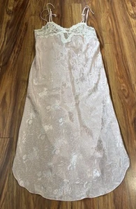 Vintage California Dynasty Pink Floral Lace Faux Pearls Womens Size Medium - Picture 1 of 10