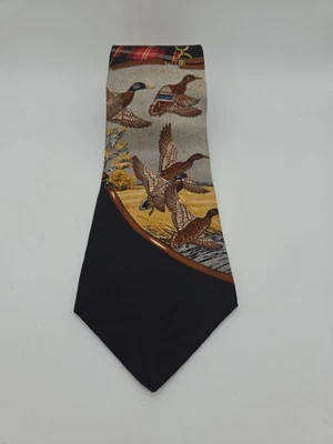 Vtg Ducks Unlimited Men's Silk Tie Nature Duck Multicolor Classic Made in USA - Image 1 of 4