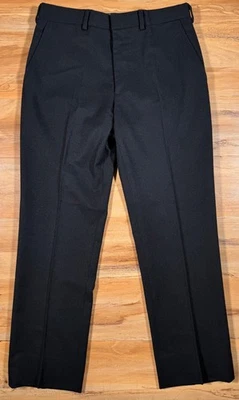 Calça social Ralph Lauren etiqueta roxa preta lã flanela frente plana 31 - Imagem 1 de 4