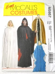 McCalls 5957 Capa con Capucha Disfraz Adulto Talla S-XL Patrón Costura - Imagen 1 de 2