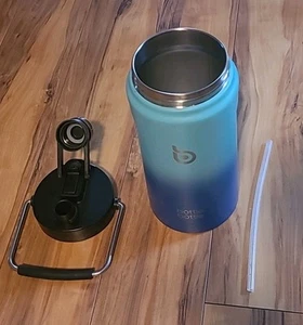 Insulated Water Bottle 64 oz with Straw Dual-use Lid Half Gallon Workout, Sports - Picture 1 of 9
