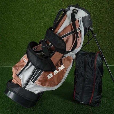 RAM STAND BAG 8 WAY DIVIDERS GOLF BAG, BRONZE COPPER / GRAY / BLACK ~ LOOK!! - Image 1 of 4