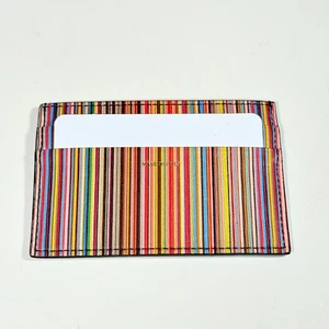 Paul Smith Signature Stripe Black Credit Card Holder Case Genuine Unboxed NEW - Picture 1 of 8