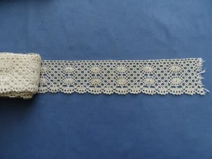 VINTAGE EMBROIDERY-MERCERIA-ANTIQUE EDGE-EMBROIDERED COTTON BAND-MTL.10-20S - Picture 1 of 2