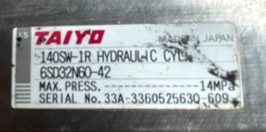 TAIYD 140SW-1R CILINDRO HIDRÁULICO 1/4 pulgada MAX PRESS 14MPA - Imagen 1 de 6