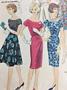 60er Jahre Vogue 5310 Vintage Schnittmuster Damen Kleid Größe 16 Brustumfang 36 - Bild 1 von 6