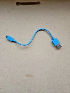 Male USB To Micro USB Cord Short Cord Charger Sky Blue - Picture 1 of 5