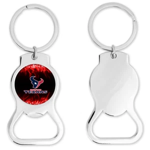 Houston Texans Bottle Opener Keychain Round - Picture 1 of 1