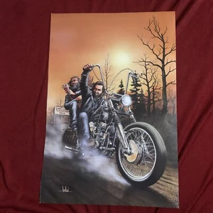 Swiping Turkeys Harley Davidson David Mann Poster Print - Picture 1 of 1