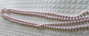 82" Vintage Lavender Pink Plastic Bead Necklace One Strand - Picture 1 of 6
