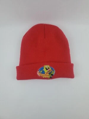 Gorro Bob Esponja Pantalones Cuadrados Gorro Invierno Sombrero Rojo Tejido Niños Nickelodeon Logo Foto 1 de 4