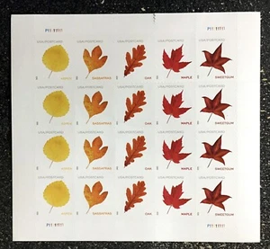 2025USA Postcard Forever Rate Vibrant Leaves - Mint Sheet of 20 - Picture 1 of 1