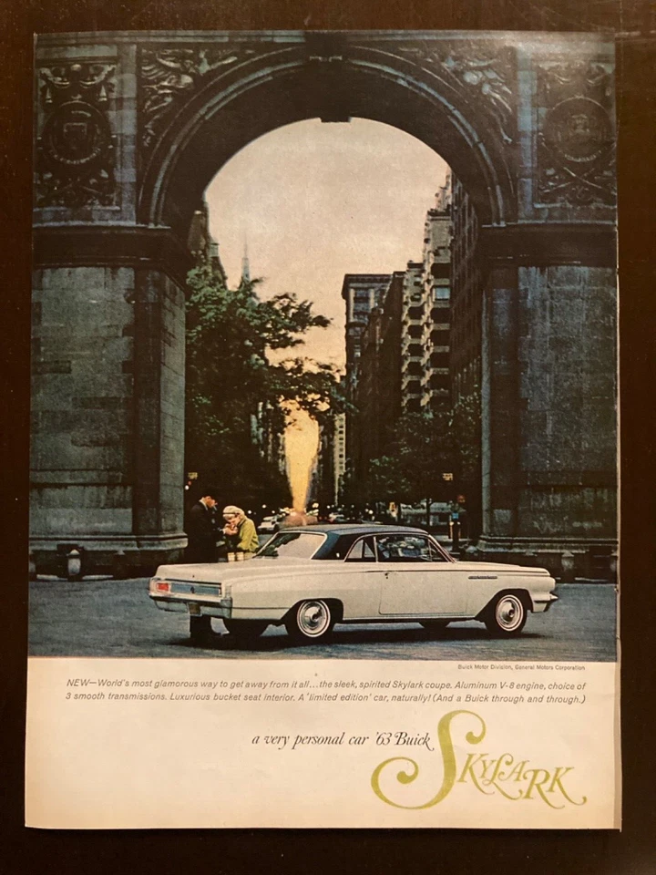 1963 Buick SKYLARK Full Page color Time Magazine Print Ad - Image 1 of 1