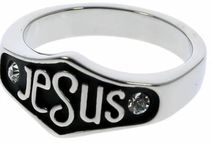 Jesus Christian Stainless Steel Men's Ladies Ring Size 9 T49 - Picture 1 of 5