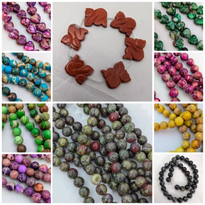 Jasper Gemstone Beads, Imperial, Terra, Red, Dragons Blood, Choose Your Colour