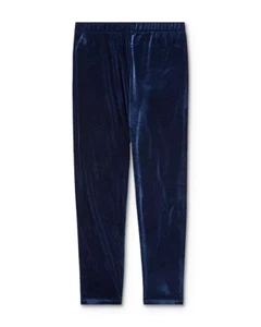 Polo Ralph Lauren Big Kids Velvet Leggings Holiday Navy Blue - Picture 1 of 3