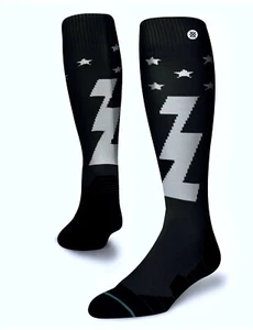 STANCE Fully Charged Snow Black White OTC Ski Snowboard Socks Youth L Fits 3-5.5 - Picture 1 of 6