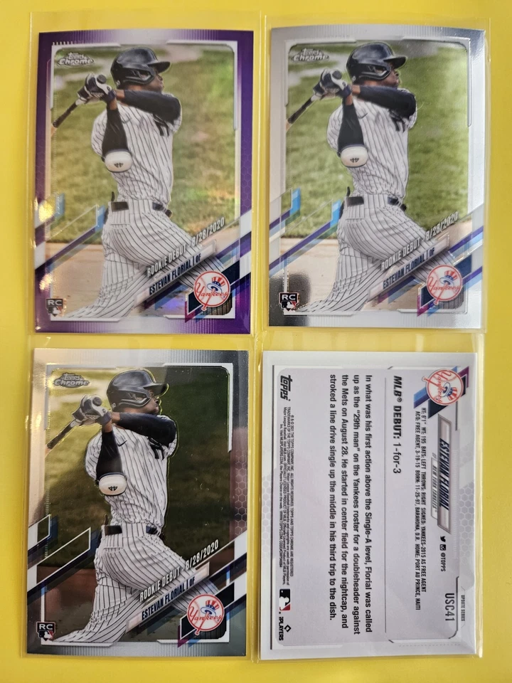 (4) 2021 Topps Chrome Update #USC41 Estevan Florial RD RC - New York Yankees - Image 1 of 1