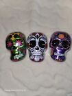 Halloween 3 Sugar Skull Candy Tin Dia De Los Muertos Metal Container Smarties