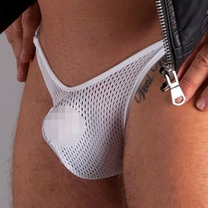 MEN String Tanga - Fishnet White - Handmade in Germany - Picture 1 of 1