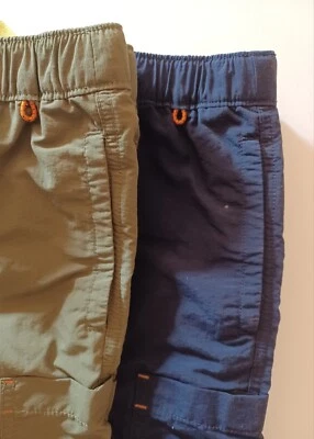 2 pares de pantalones cortos cargo Lands End para niños 10-12 (M) 5 bolsillos, 100 % nailon con cinturón Foto 1 de 4