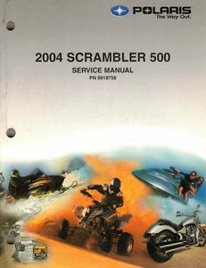 Manual de reparación/servicio al propietario/distribuidor Polaris genuino fabricante de equipos originales 2004 Scrambler 500 - Imagen 1 de 2