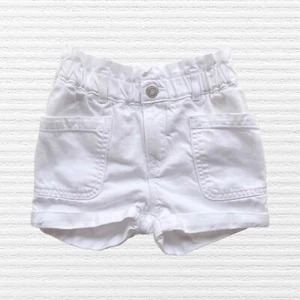 Gap Girls Classic Just Like Mom Cuffed Paperbag Shorts White Denim Size 5 - Picture 1 of 11