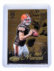2014 Certificado Novato Retro Oro #RR1 Johnny Manziel/25 Cleveland Browns Novato - Imagen 1 de 2