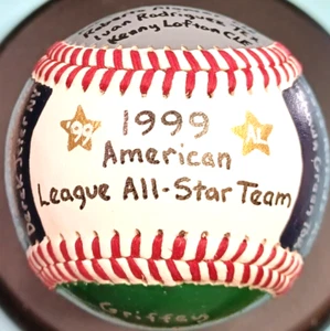 HAND PAINTED BASEBALL 1999 AMERICAN LEAGUE ALL-STAR TEAM GRIFFEY LOFTON RIPKEN+ - Picture 1 of 9