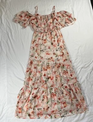 Revolve RSVP BB Дакота цветочный оборки с плеча Tae макси платье размер маленький - Изображение 1 из 4