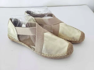 Tory Burch Spark Gold Catalina Espadrilles 37391 8.5M - Picture 1 of 8