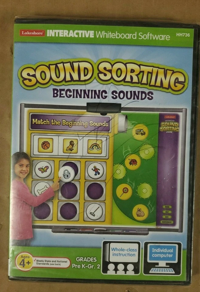 Lakeshore Interactive Whiteboard CD ROM HH736 Sound Sorting Beginning Sounds NEW - Image 1 of 4