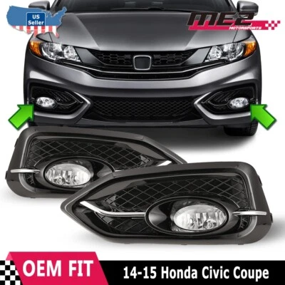 Luces antiniebla para Honda Civic 2014-2015 cupé de 2 puertas luces de parachoques cableado + kit de interruptor Foto 1 de 4